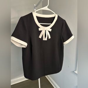 Black blouse with bow. Size small
